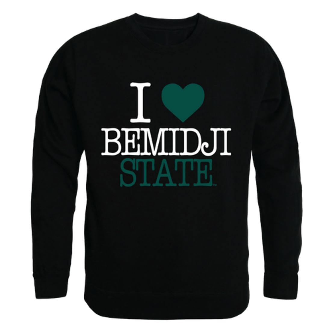 I Love BSU Bemidji State University Beavers Crewneck Pullover Sweatshirt Sweater