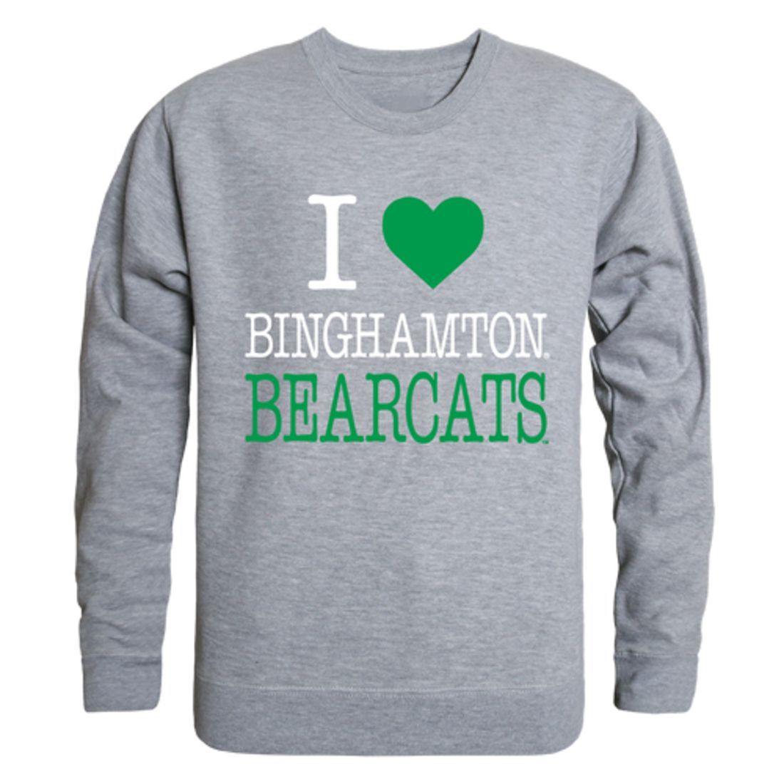 I Love SUNY Binghamton University Bearcats Crewneck Pullover Sweatshirt Sweater