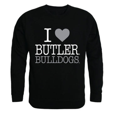 I Love Butler University Bulldog Crewneck Pullover Sweatshirt Sweater