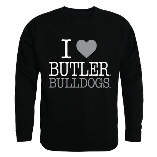 I Love Butler University Bulldog Crewneck Pullover Sweatshirt Sweater