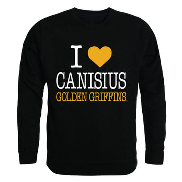 I Love Canisius College Golden Griffins Crewneck Pullover Sweatshirt Sweater