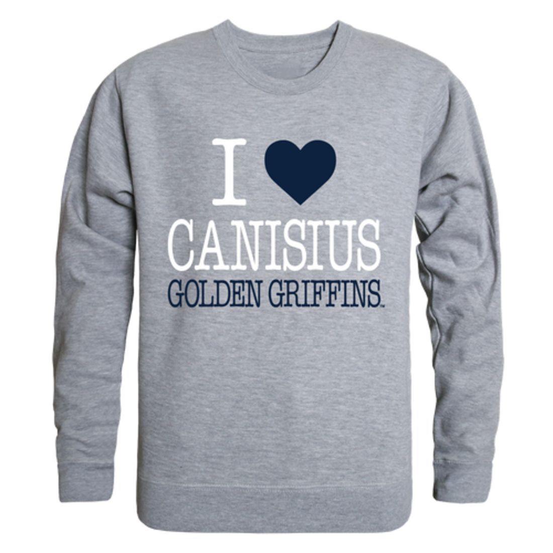 I Love Canisius College Golden Griffins Crewneck Pullover Sweatshirt Sweater