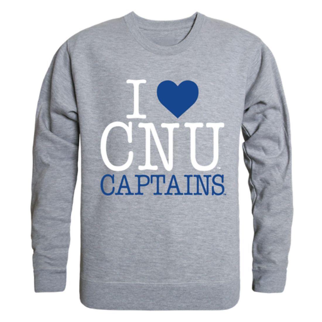 I Love CNU Christopher Newport University Captains Crewneck Pullover Sweatshirt Sweater