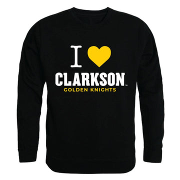 I Love Clarkson University Golden Knights Crewneck Pullover Sweatshirt Sweater