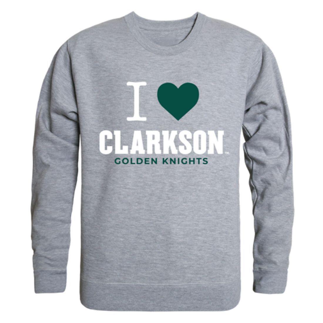 I Love Clarkson University Golden Knights Crewneck Pullover Sweatshirt Sweater