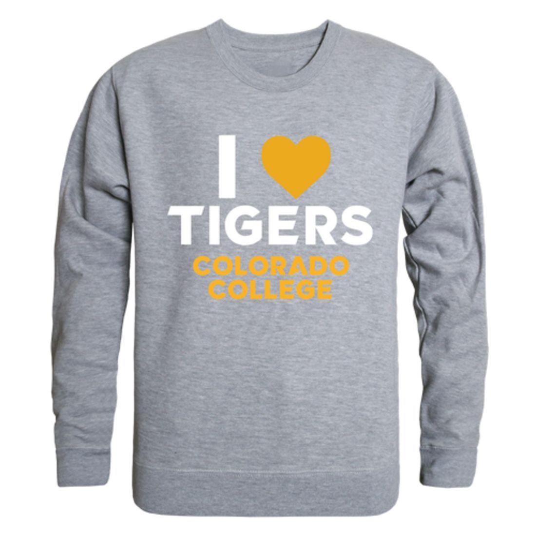 I Love Colorado College CC Tigers Crewneck Pullover Sweatshirt Sweater