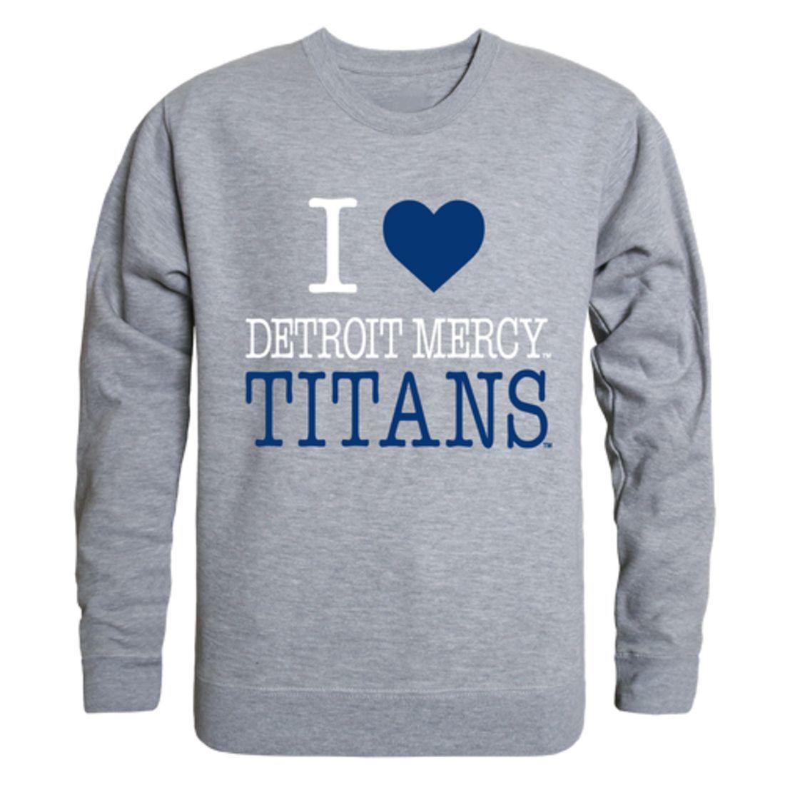 I Love UDM University of Detroit Mercy Titans Crewneck Pullover Sweatshirt Sweater