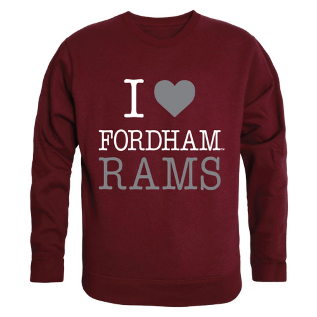 I Love Fordham University Rams Crewneck Pullover Sweatshirt Sweater