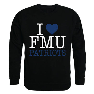 I Love FMU Francis Marion University Patriots Crewneck Pullover Sweatshirt Sweater