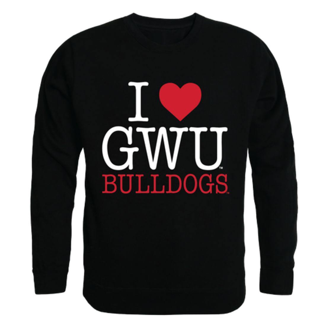 I Love GWU Gardner Webb University Runnin Bulldogs Crewneck Pullover Sweatshirt Sweater