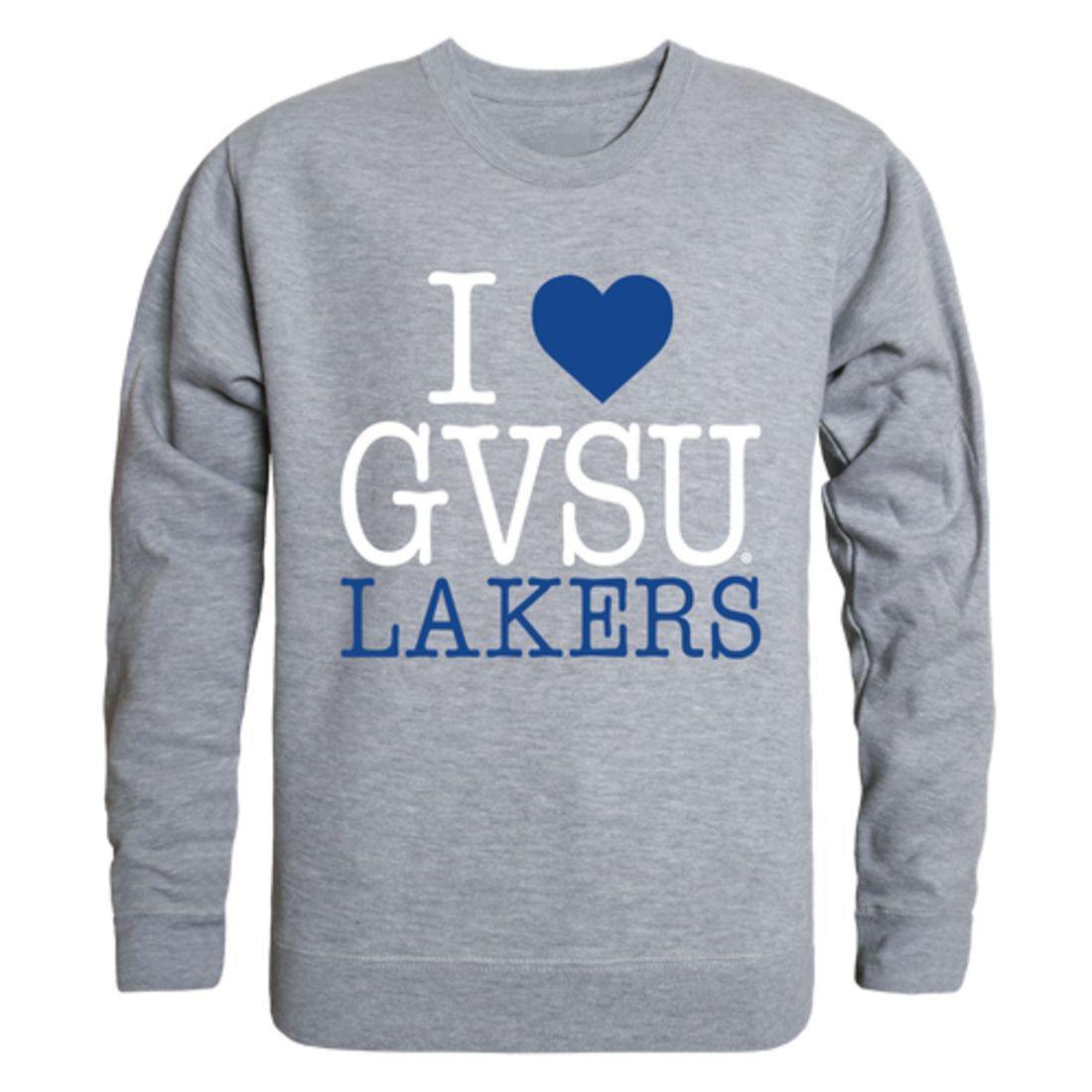 I Love GVSU Grand Valley State University Lakers Crewneck Pullover Sweatshirt Sweater