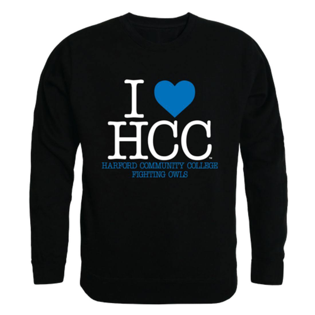 I Love Harford Community College Fighting Owls Crewneck Pullover Sweatshirt Sweater