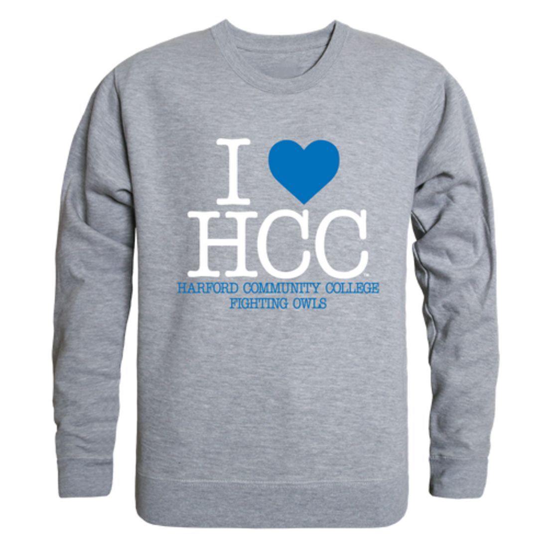 I Love Harford Community College Fighting Owls Crewneck Pullover Sweatshirt Sweater