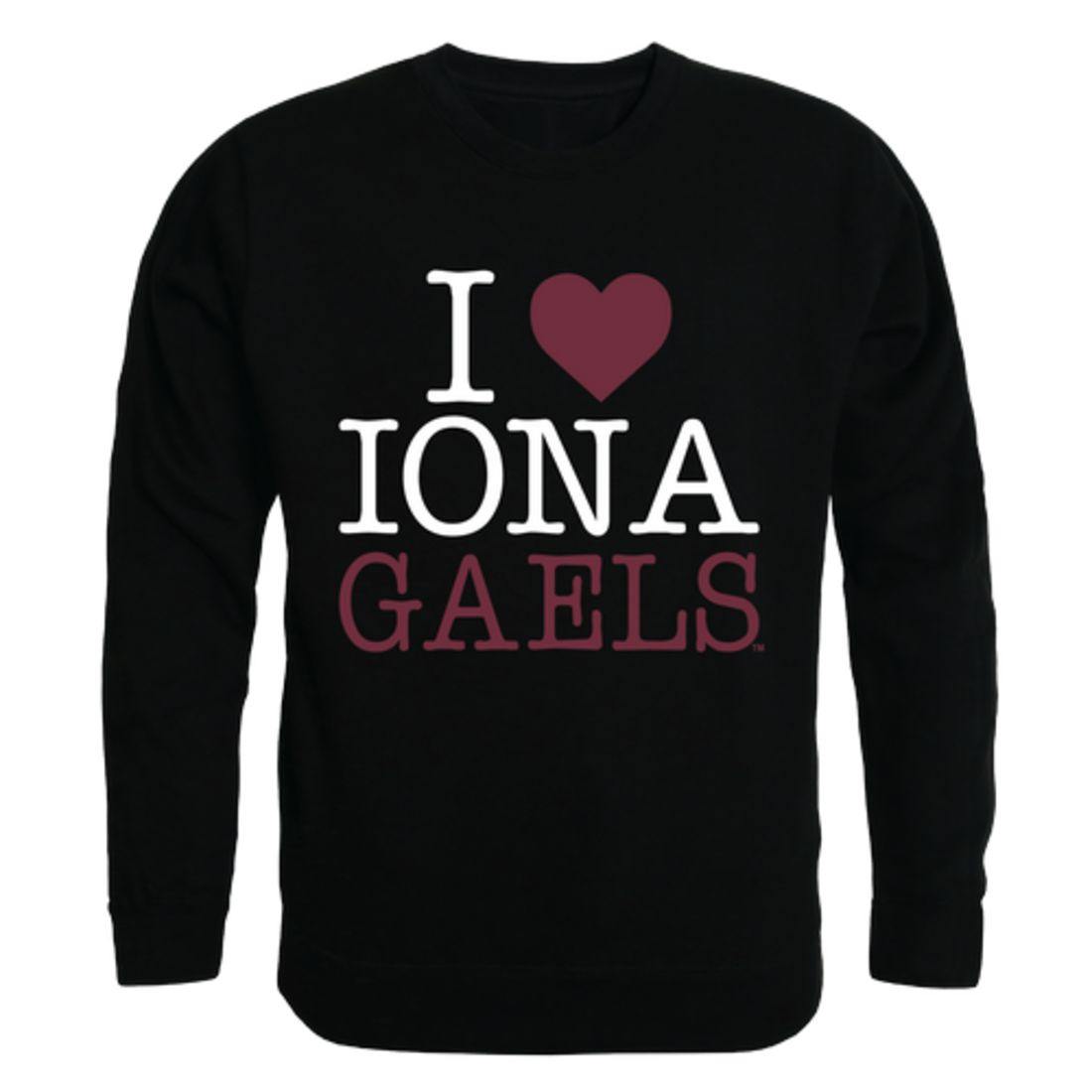 I Love Iona College Gaels Crewneck Pullover Sweatshirt Sweater