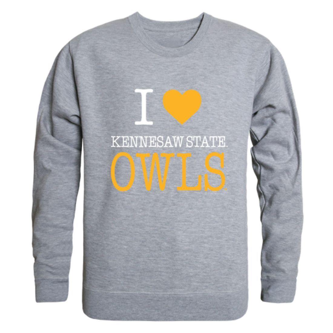 I Love KSU Kennesaw State University Owls Crewneck Pullover Sweatshirt Sweater