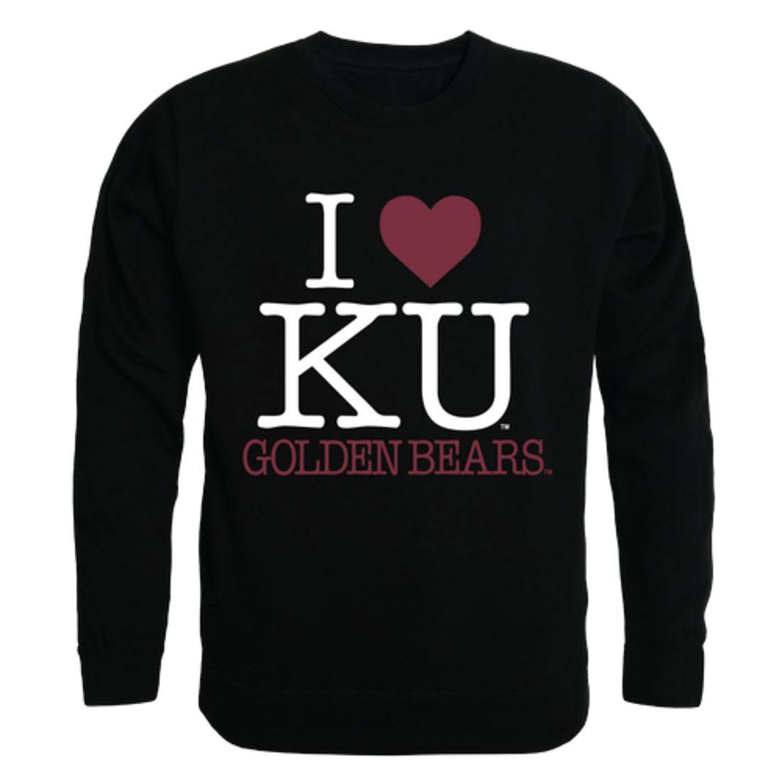 I Love Kutztown University of Pennsylvania Golden Bears Crewneck Pullover Sweatshirt Sweater