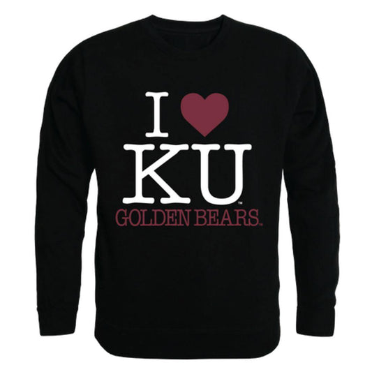 I Love Kutztown University of Pennsylvania Golden Bears Crewneck Pullover Sweatshirt Sweater