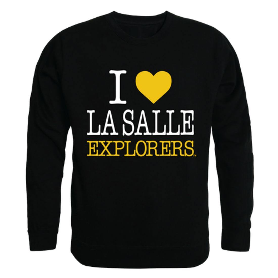 I Love La Salle University Explorers Crewneck Pullover Sweatshirt Sweater