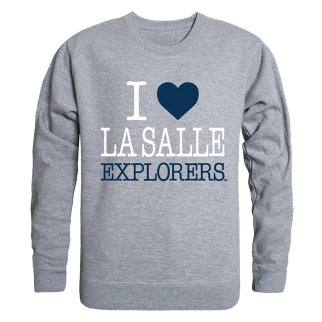 I Love La Salle University Explorers Crewneck Pullover Sweatshirt Sweater