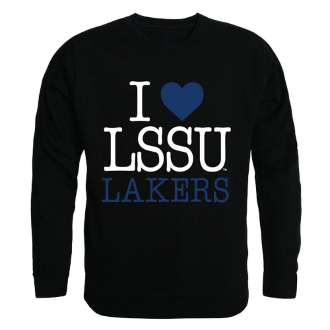 I Love LSSU Lake Superior State University Lakers Crewneck Pullover Sweatshirt Sweater