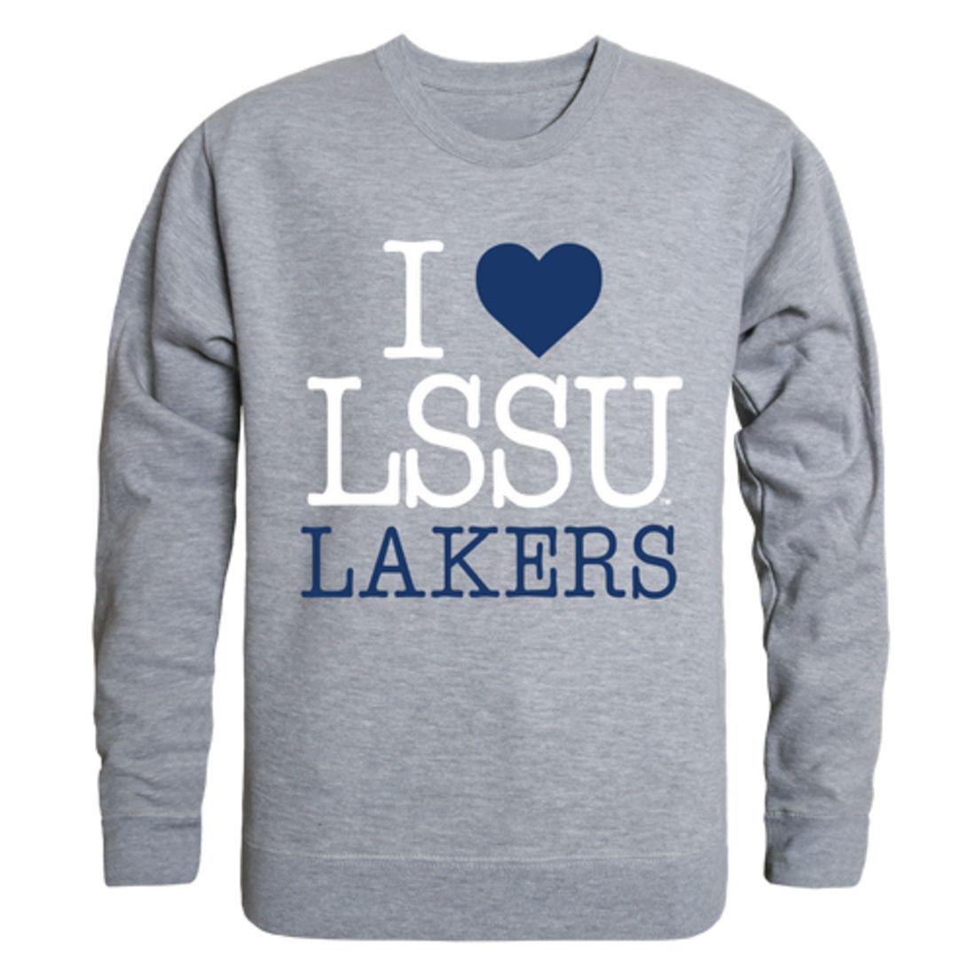 I Love LSSU Lake Superior State University Lakers Crewneck Pullover Sweatshirt Sweater