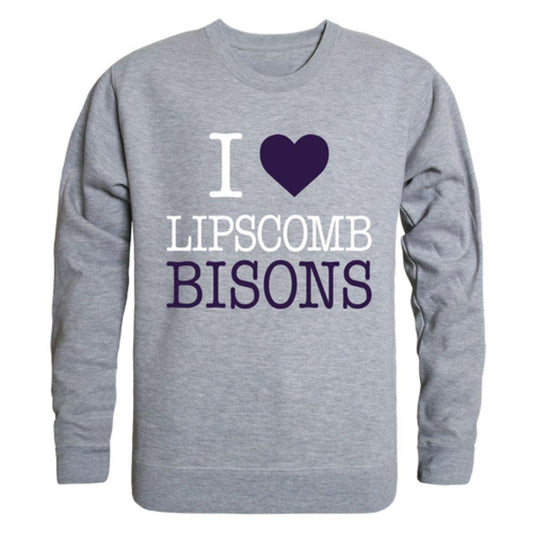 I Love Lipscomb University Bisons Crewneck Pullover Sweatshirt Sweater