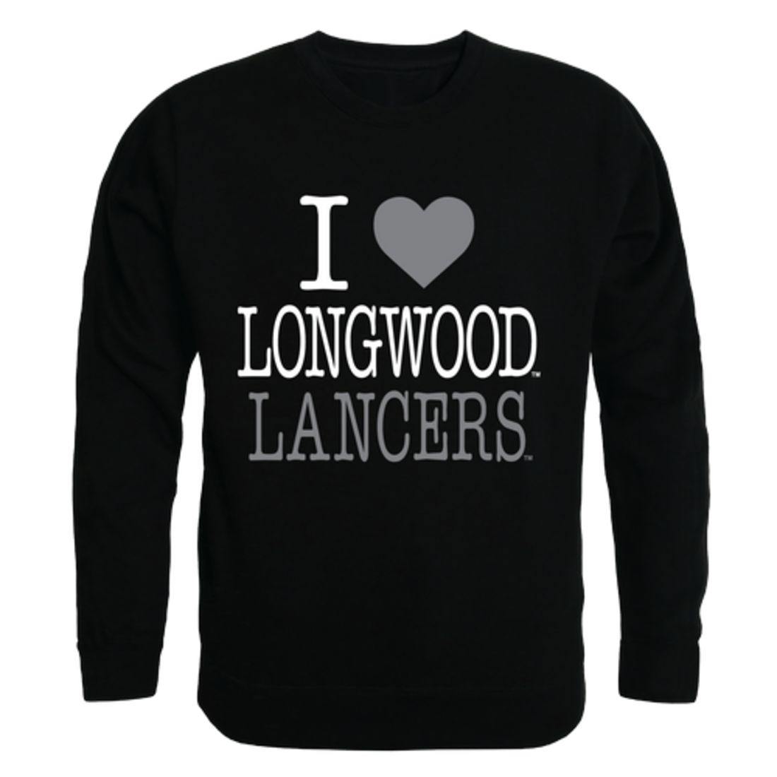 I Love Longwood University Lancers Crewneck Pullover Sweatshirt Sweater