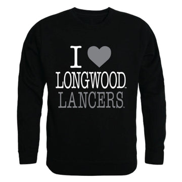 I Love Longwood University Lancers Crewneck Pullover Sweatshirt Sweater
