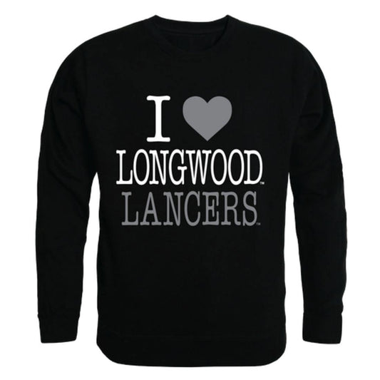 I Love Longwood University Lancers Crewneck Pullover Sweatshirt Sweater