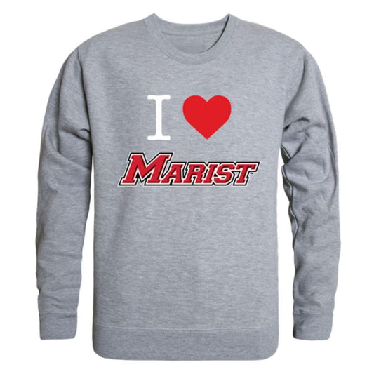 I Love Marist College Red Foxes Crewneck Pullover Sweatshirt Sweater