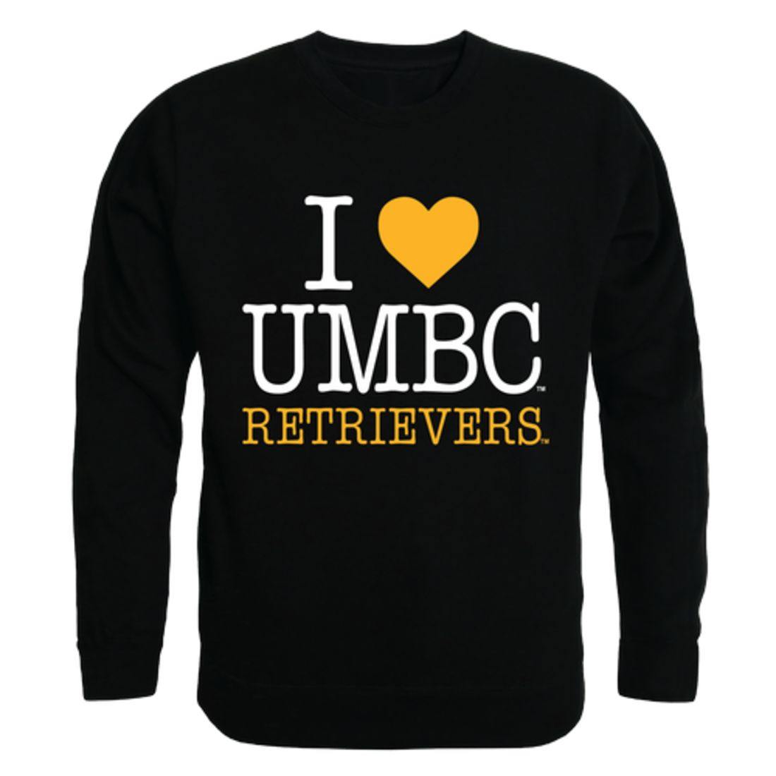 I Love UMBC University of Maryland Baltimore Retrievers Crewneck Pullover Sweatshirt Sweater