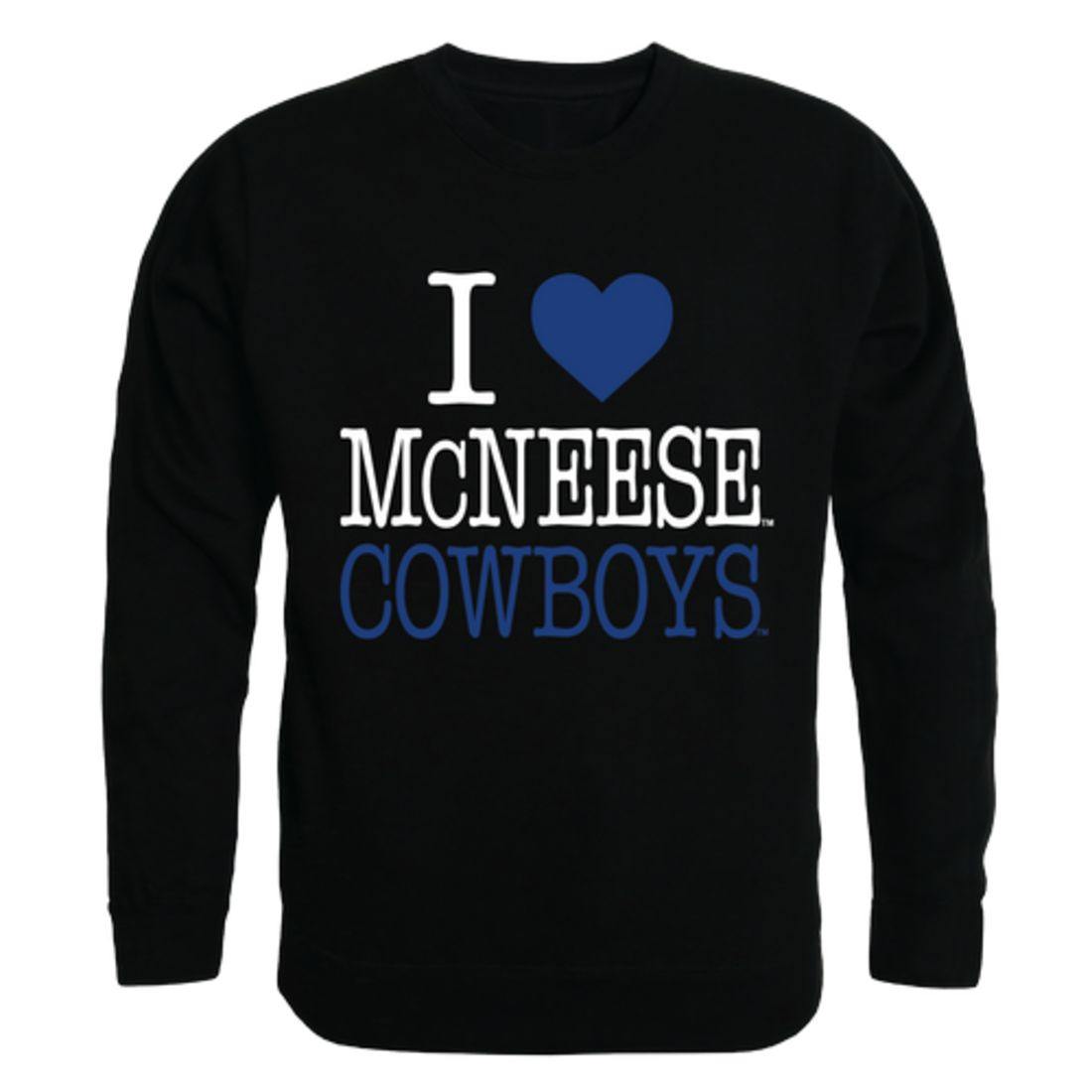 I Love McNeese State University Cowboys and Cowgirls Crewneck Pullover Sweatshirt Sweater