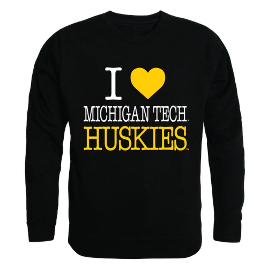 I Love Michigan Technological University Huskies Crewneck Pullover Sweatshirt Sweater