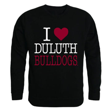 I Love UMD University of Minnesota Duluth Bulldogs Crewneck Pullover Sweatshirt Sweater