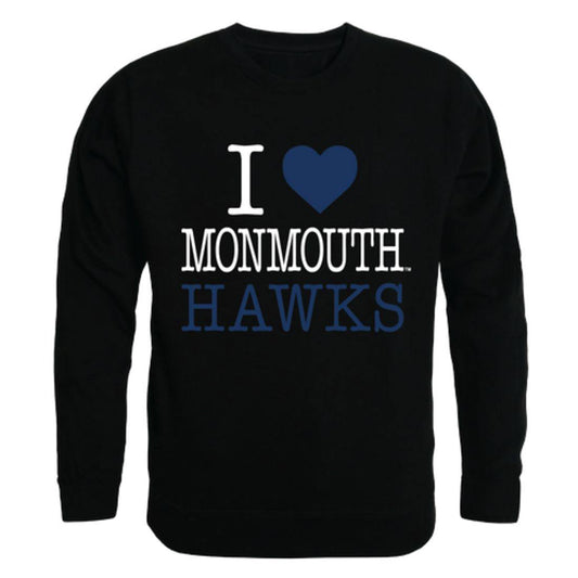 I Love Monmouth University Hawks Crewneck Pullover Sweatshirt Sweater