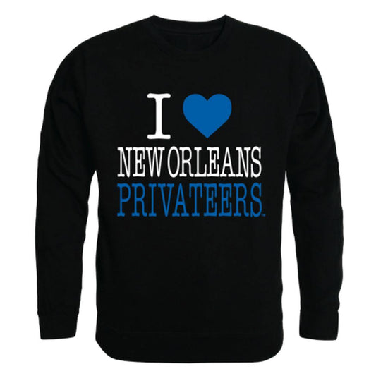 I Love UNO University of New Orleans Privateers Crewneck Pullover Sweatshirt Sweater