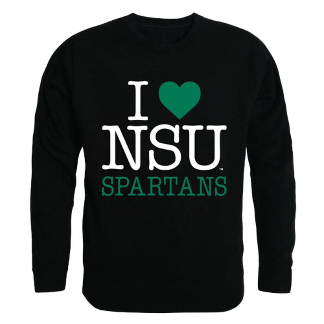 I Love NSU Norfolk State University Spartans Crewneck Pullover Sweatshirt Sweater