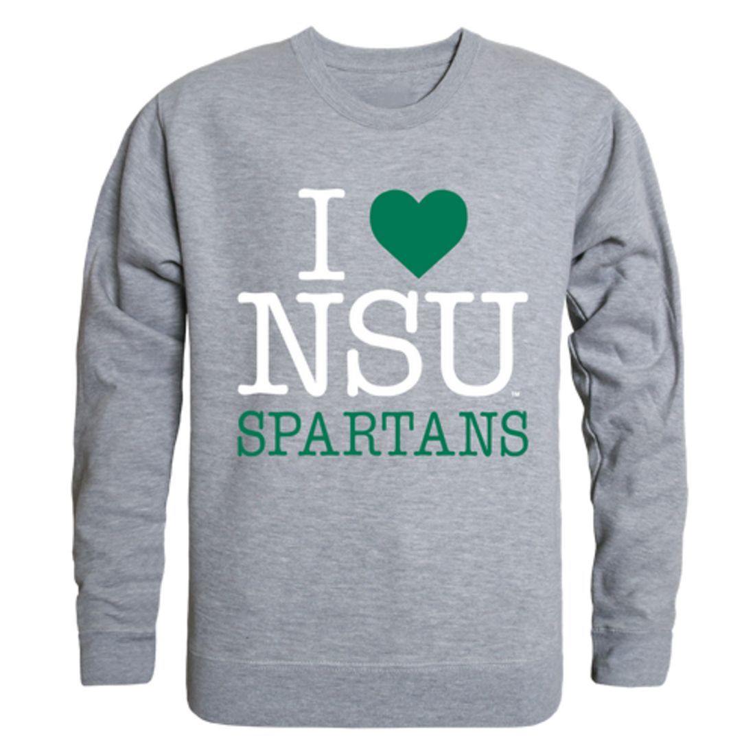 I Love NSU Norfolk State University Spartans Crewneck Pullover Sweatshirt Sweater
