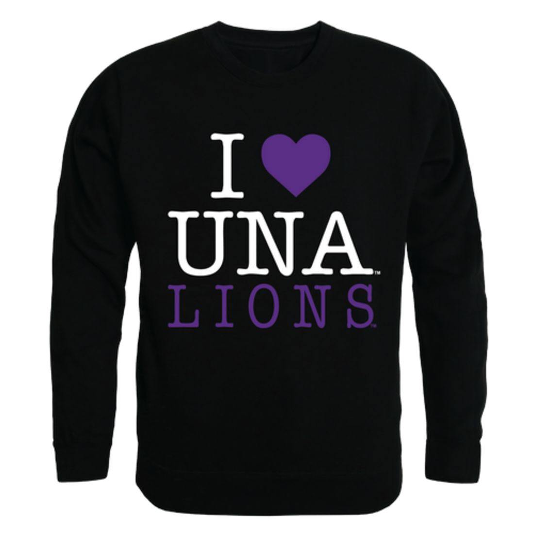 I Love UNA University of North Alabama Lions Crewneck Pullover Sweatshirt Sweater