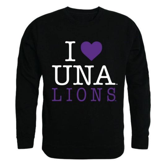 I Love UNA University of North Alabama Lions Crewneck Pullover Sweatshirt Sweater