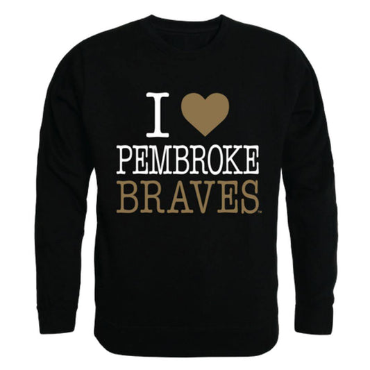 I Love UNCP University of North Carolina at Pembroke Braves Crewneck Pullover Sweatshirt Sweater