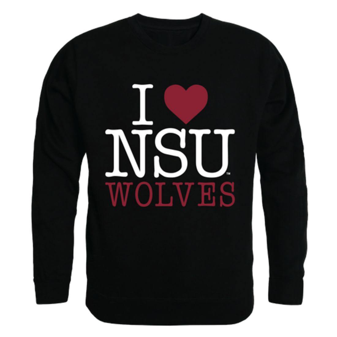I Love NSU Northern State University Wolves Crewneck Pullover Sweatshirt Sweater