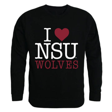 I Love NSU Northern State University Wolves Crewneck Pullover Sweatshirt Sweater