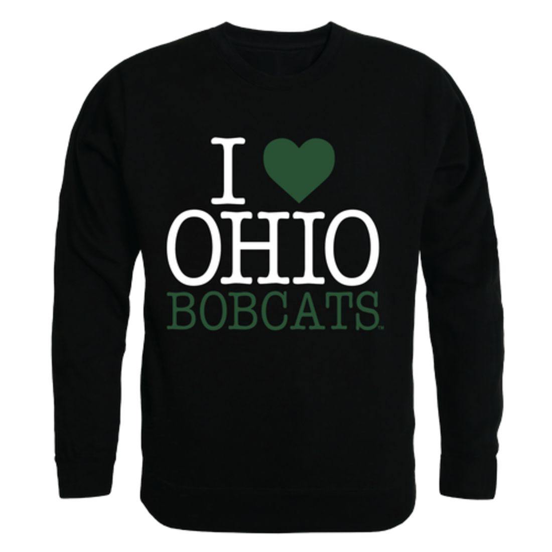 I Love Ohio University Bobcats Crewneck Pullover Sweatshirt Sweater