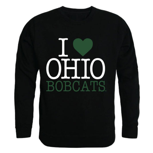 I Love Ohio University Bobcats Crewneck Pullover Sweatshirt Sweater