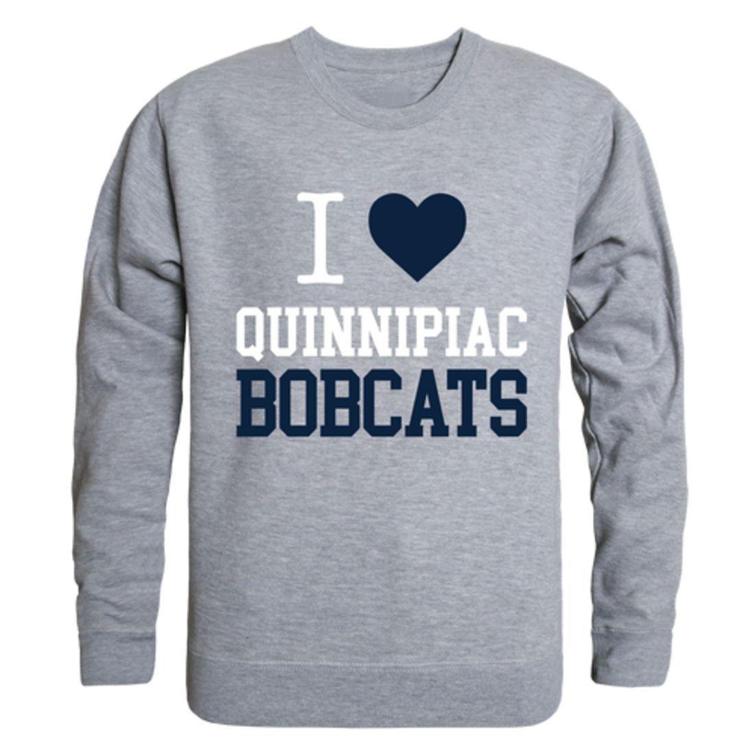 I Love QU Quinnipiac University Bobcats Crewneck Pullover Sweatshirt Sweater