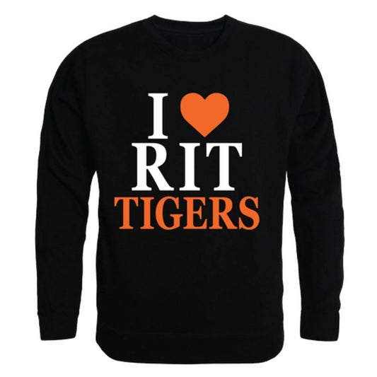 I Love RIT Rochester Institute of Technology Tigers Crewneck Pullover Sweatshirt Sweater