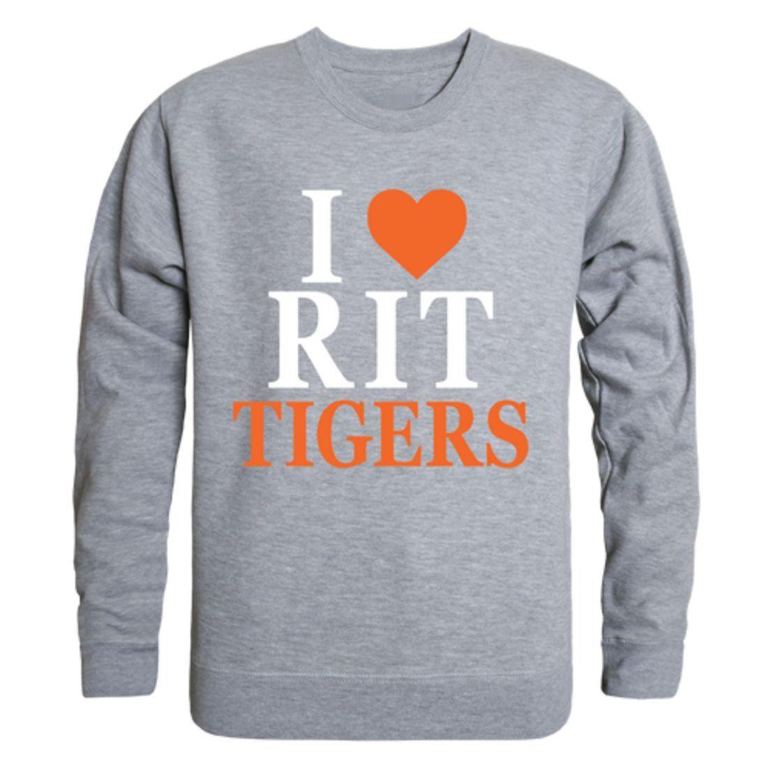 I Love RIT Rochester Institute of Technology Tigers Crewneck Pullover Sweatshirt Sweater