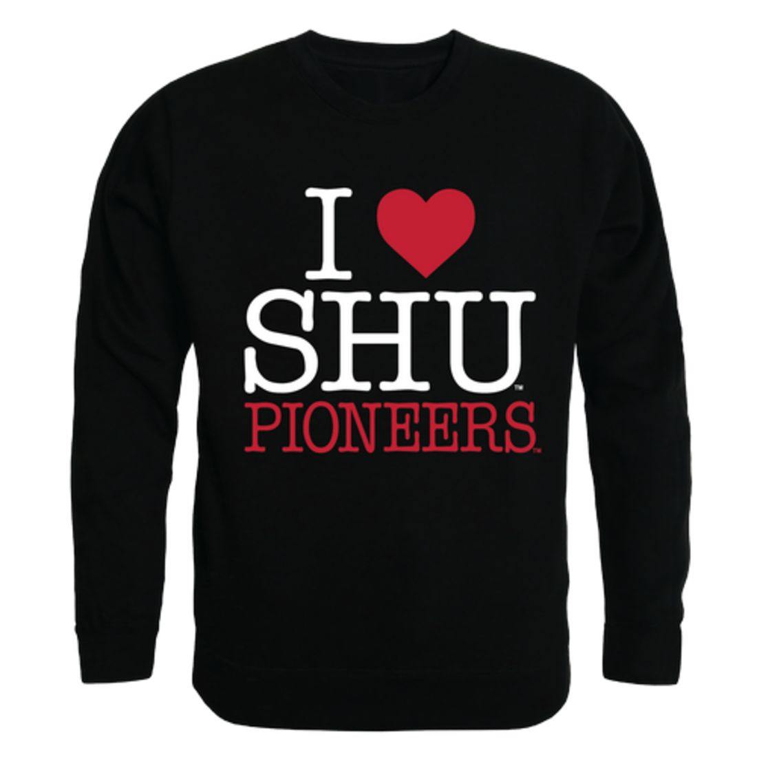 I Love Sacred Heart University Pioneers Crewneck Pullover Sweatshirt Sweater