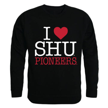 I Love Sacred Heart University Pioneers Crewneck Pullover Sweatshirt Sweater